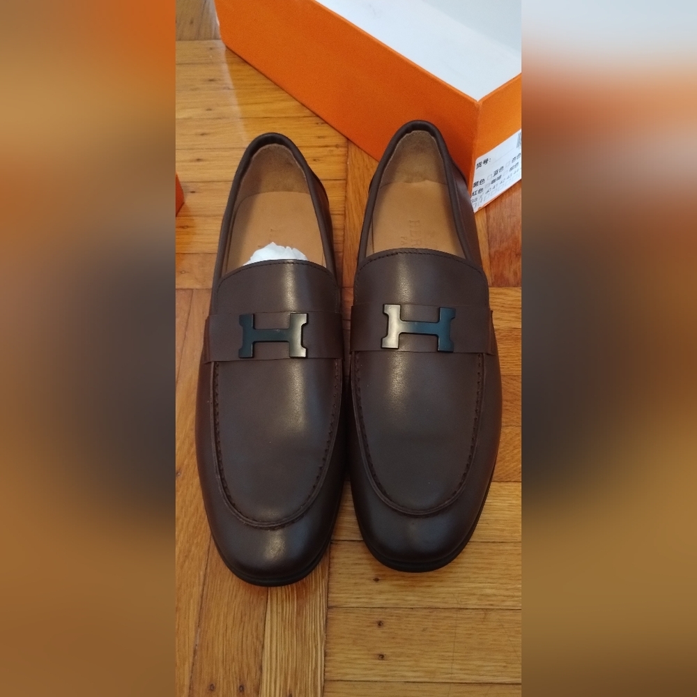 Men Hermes brown dress shoes